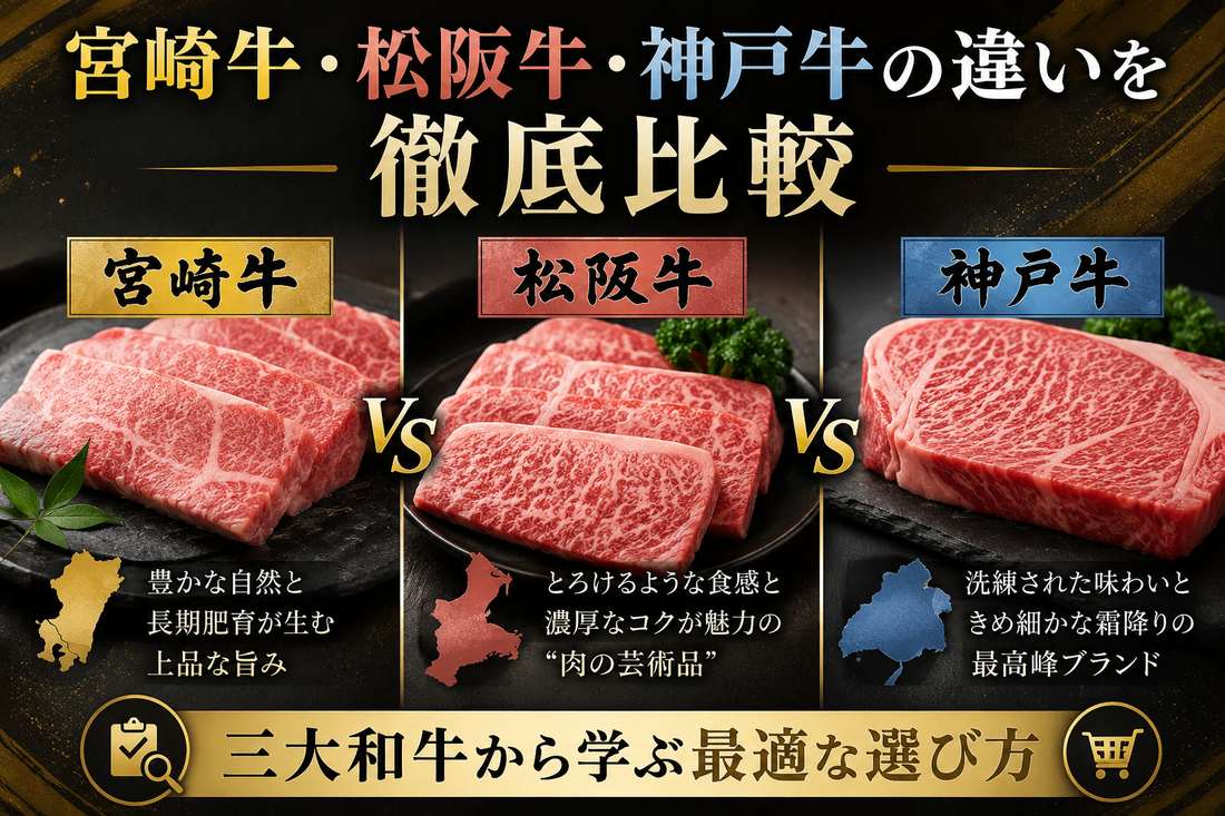 宮崎牛・松阪牛・神戸牛の違いを徹底比較｜三大和牛から学ぶ最適な選び方