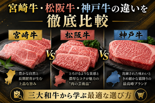 宮崎牛・松阪牛・神戸牛の違いを徹底比較｜三大和牛から学ぶ最適な選び方