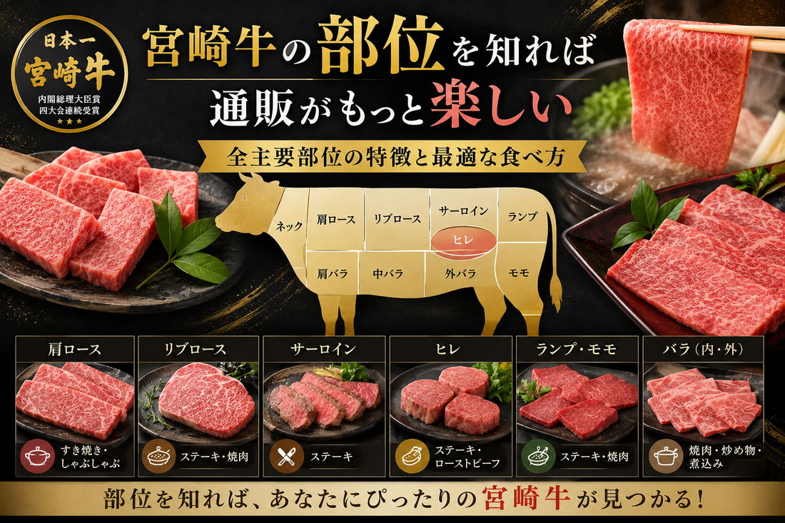 宮崎牛の部位を知れば通販がもっと楽しい｜全主要部位の特徴と最適な食べ方